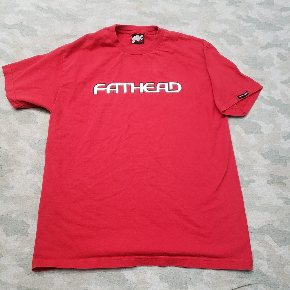 Vintage Fathead Shirt Mens Large Red Short Sleeve Skater‎ Y2k